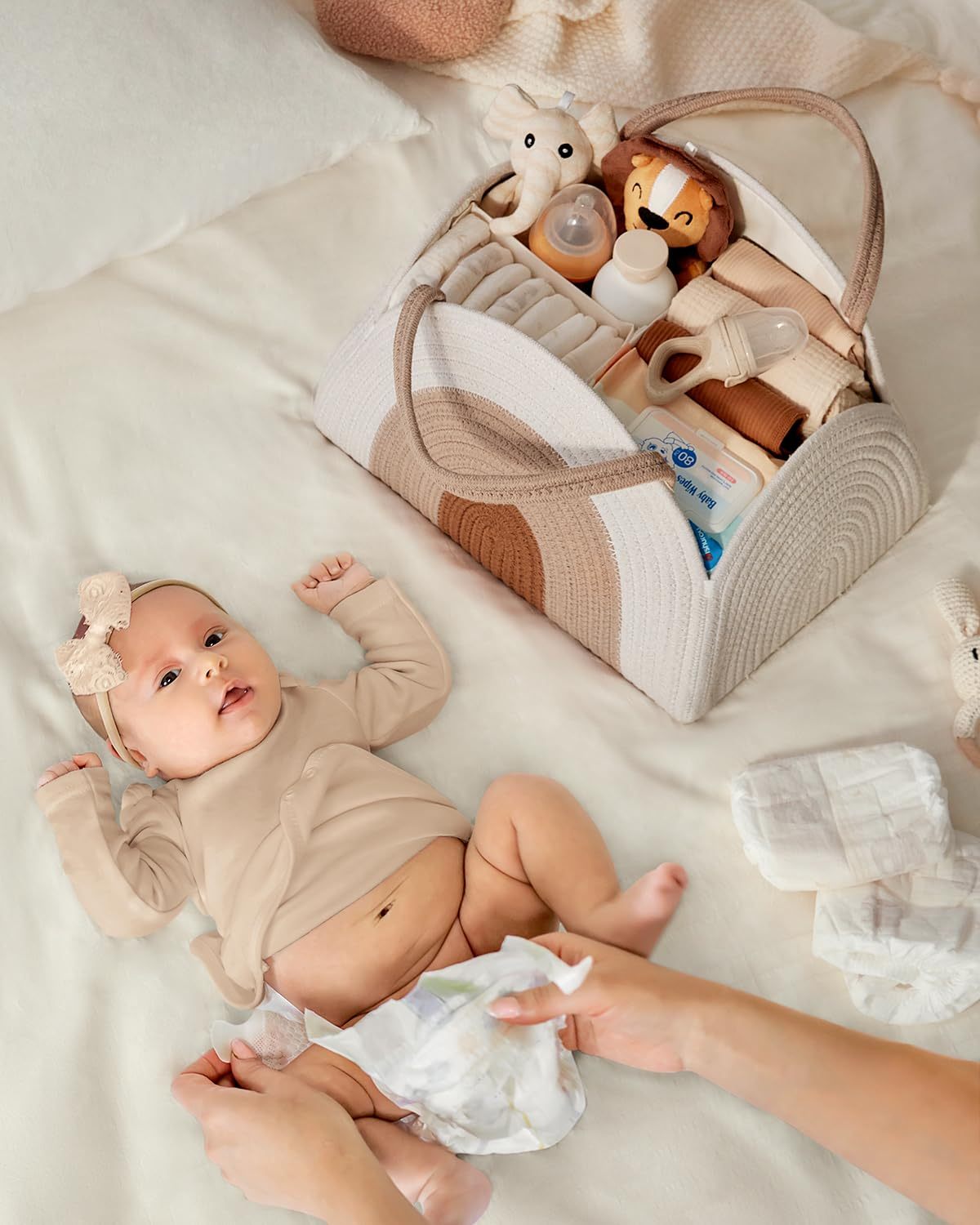 Chic and Spacious Diaper Organizer for Modern Nurseries
