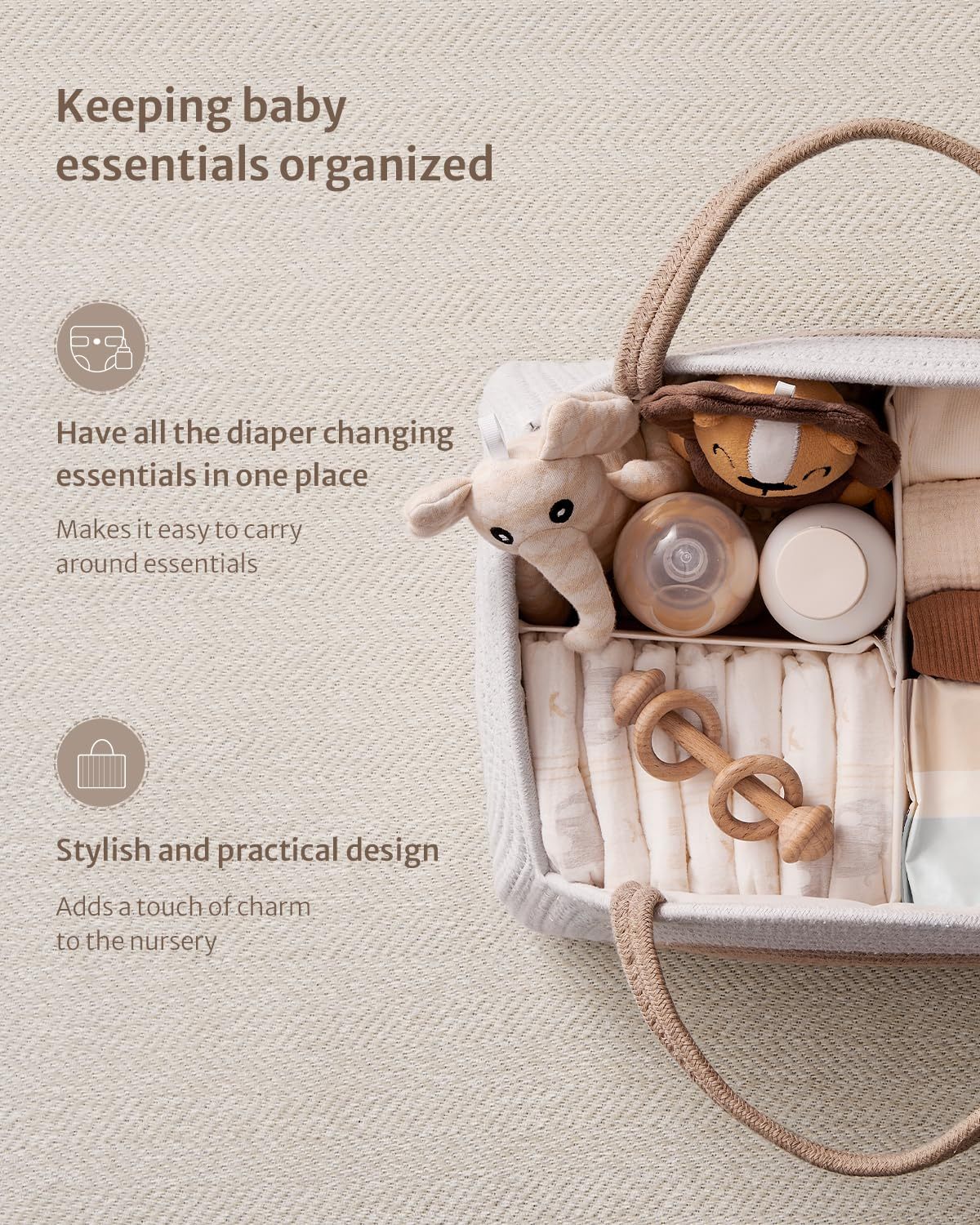 Chic and Spacious Diaper Organizer for Modern Nurseries